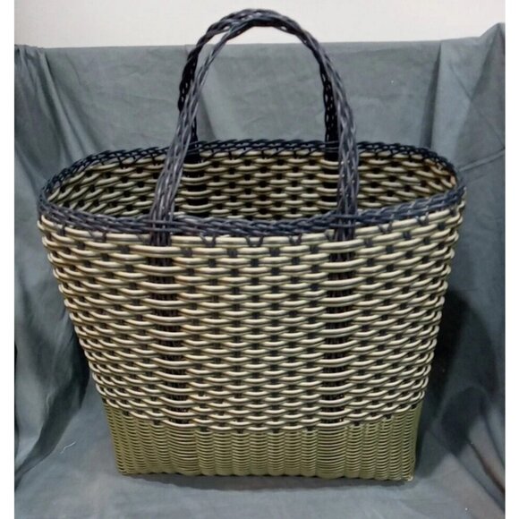 Eres Panier Tote Bag Olive Noire Handmade in Guatemala 12 In Wide NEW WITH TAGS!